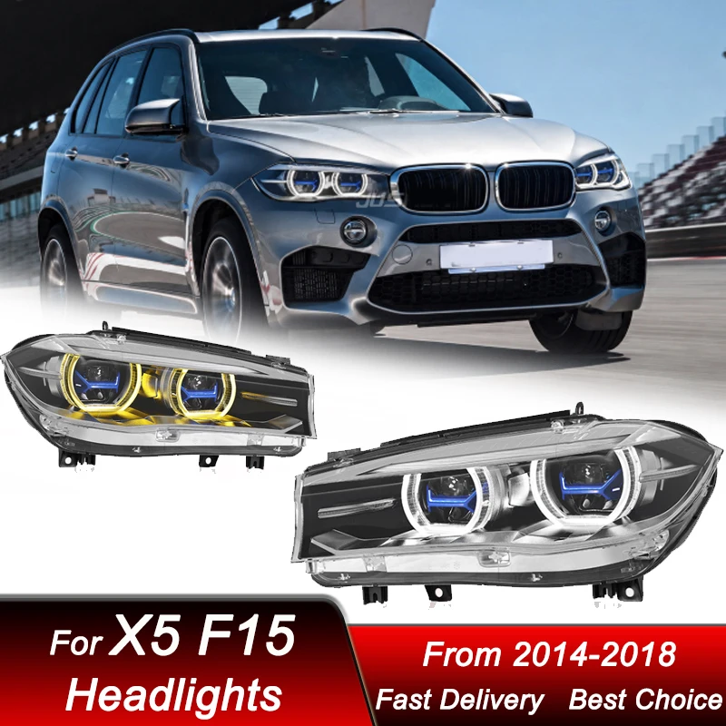 Hot Car Headlights For BMW X5 F15 14-18 Upgrade new style LED Cornering Lamp Assembly Upgrade Projector Lens Accessories Kit
