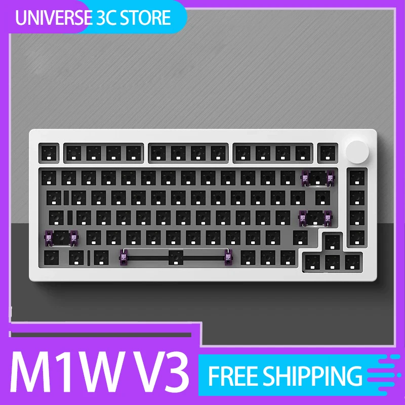 

Monsgeek M1w V3 Mechanical Keyboard Customized Aluminum 3mode Bluetooth Wireless Hot-Swap Knob Gasket Rgb For Gamer Gifts