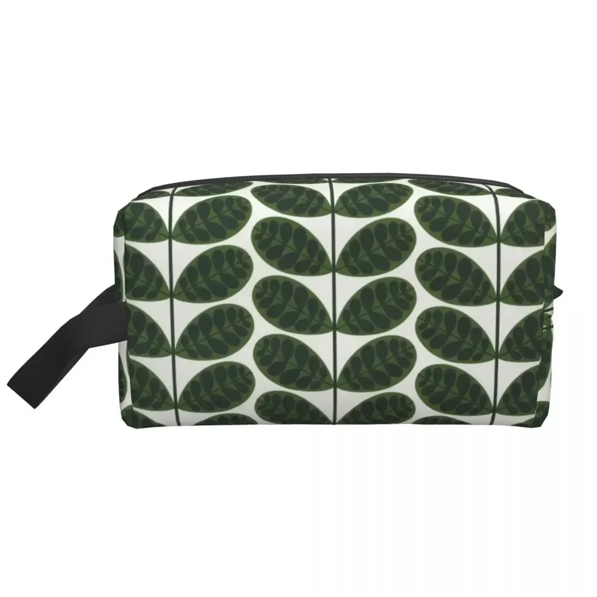 

Custom Orla Kiely Botanica In Green Toiletry Bag for Women Cosmetic Makeup Organizer Ladies Beauty Storage Dopp Kit Box