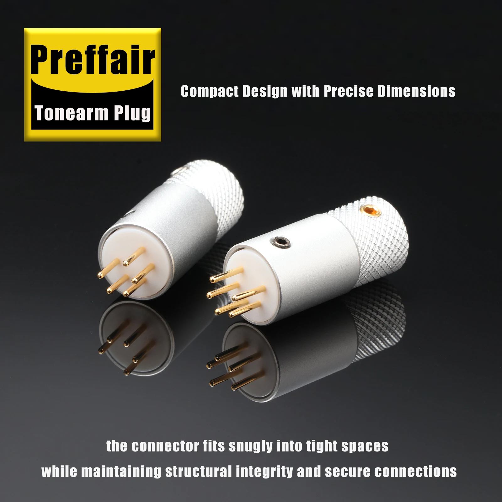 Preffair DS02/DS06/DS08 5-Pin DIN Phono Connector for Vinyl LP Audio Tonearm Signal Cable .Teflon Insulated
