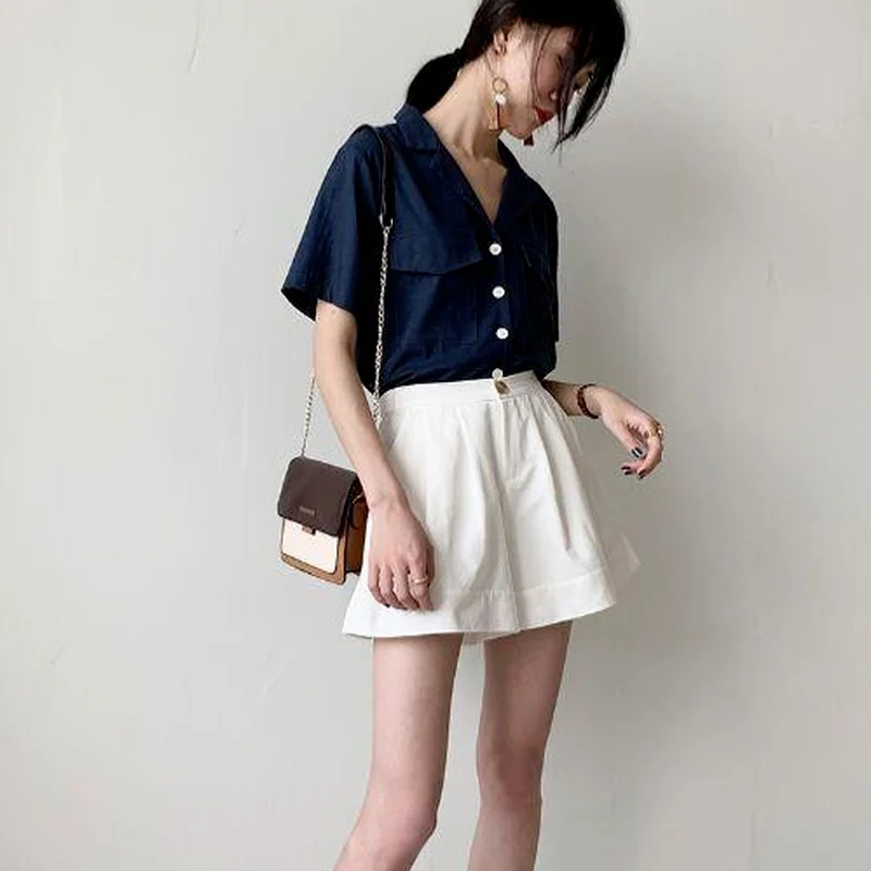 กางเกงขาสั้นผู้หญิงมีกระเป๋า จีบ แต่งแฟชั่น สไตล์ลำลอง อัลจัง ชิค หลวม เท่ห์ สำหรับสาวๆ ผู้หญิง นักเรียน ดีไซน์หรูหรา ทันสมัย สตรีทแวร์ รุ่นใหม่ล่าสุด