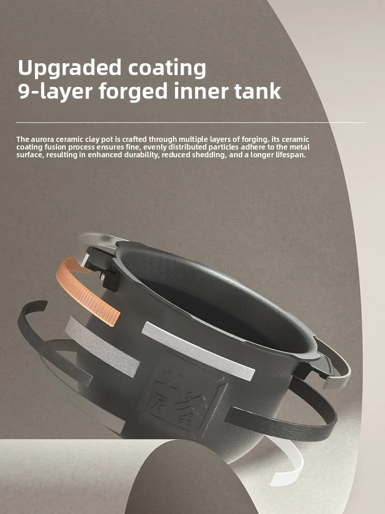 Real fragrant cooker, rice cooker, really high pressure, quick cooking rice water light pot, household ih clay pot liner 3L