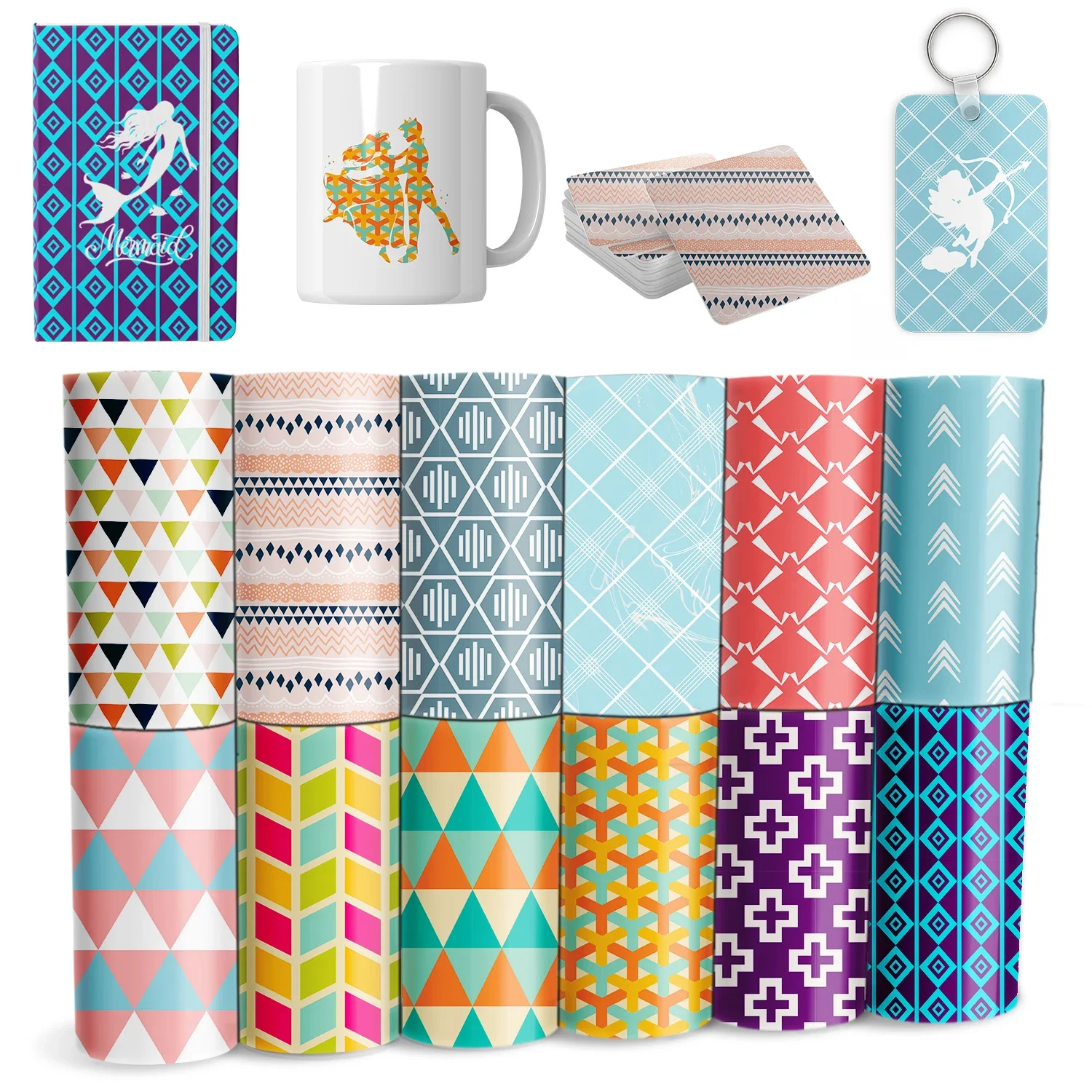 XFX Geometry Transfer Heat Ink Sheet 12*12 IN Heat Press Transfer Paper Sublimation Transfer Vinyl Ink for TShirt Tote Bag Craft