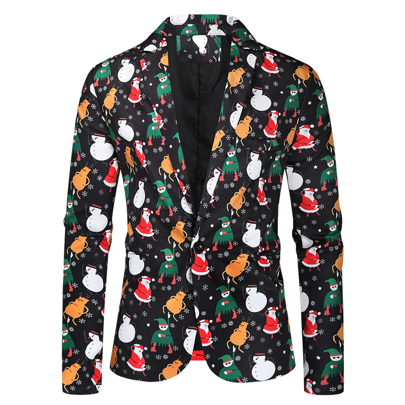 Casual Blazers Men\'s Coat Jacket 2024 New Christmas Print Fit Suit Blazer Male Fashion Slim Buttons Blazer Party Costumes