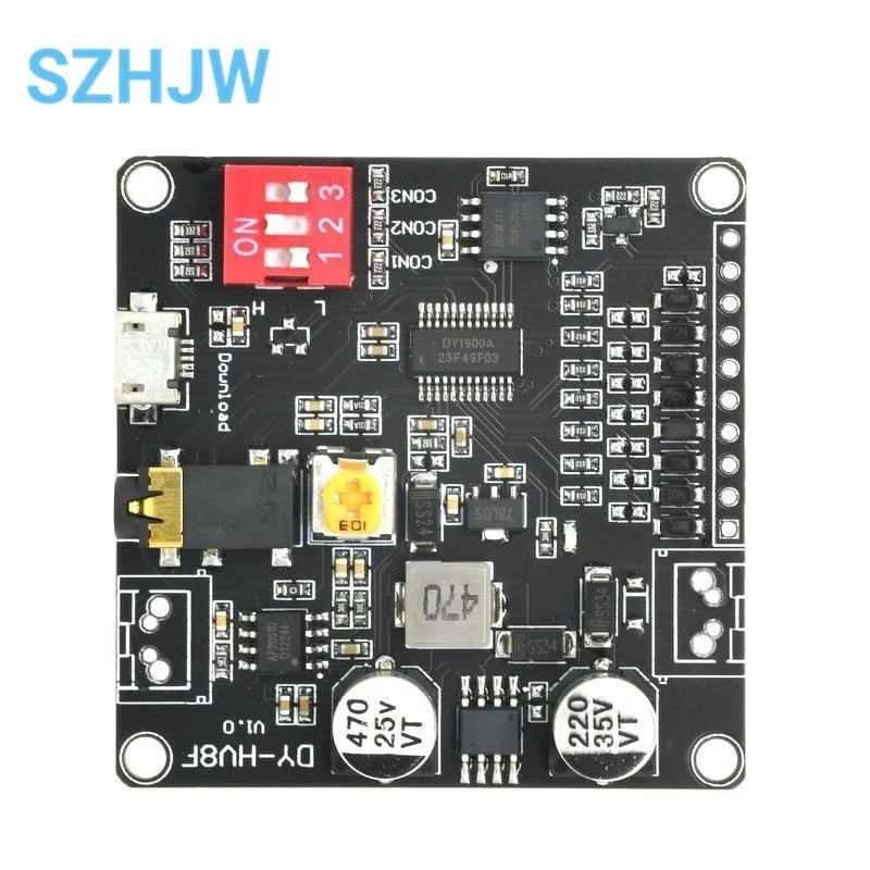 DY-HV8F alimentatore 12V/24V modulo di riproduzione vocale 10W/20W che supporta la scheda Micro SD lettore musicale MP3 per Arduino