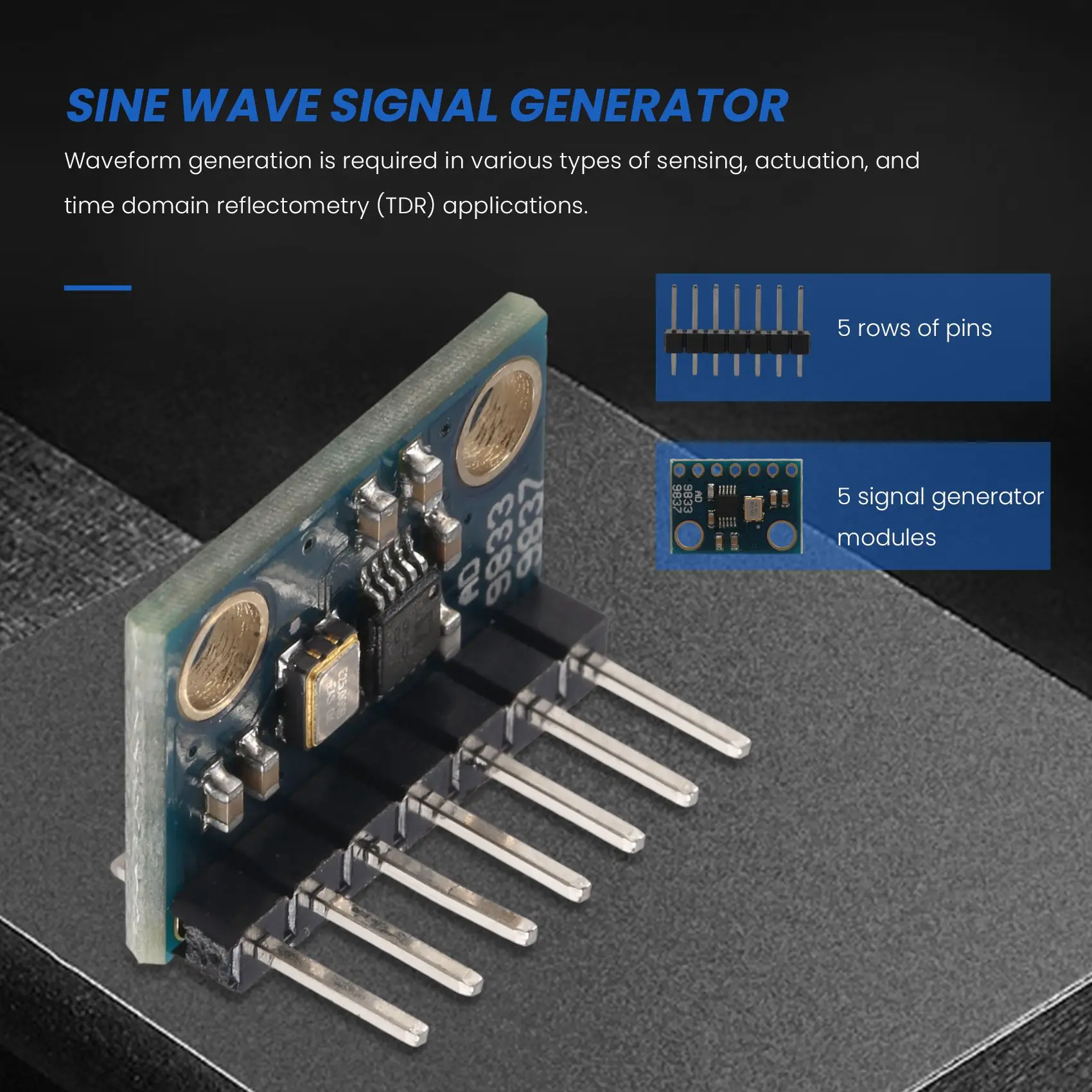A01F-5Pcs AD9833 Programmable Microprocessors Serial Interface Sine Square Wave DDS, Signal Generator Module