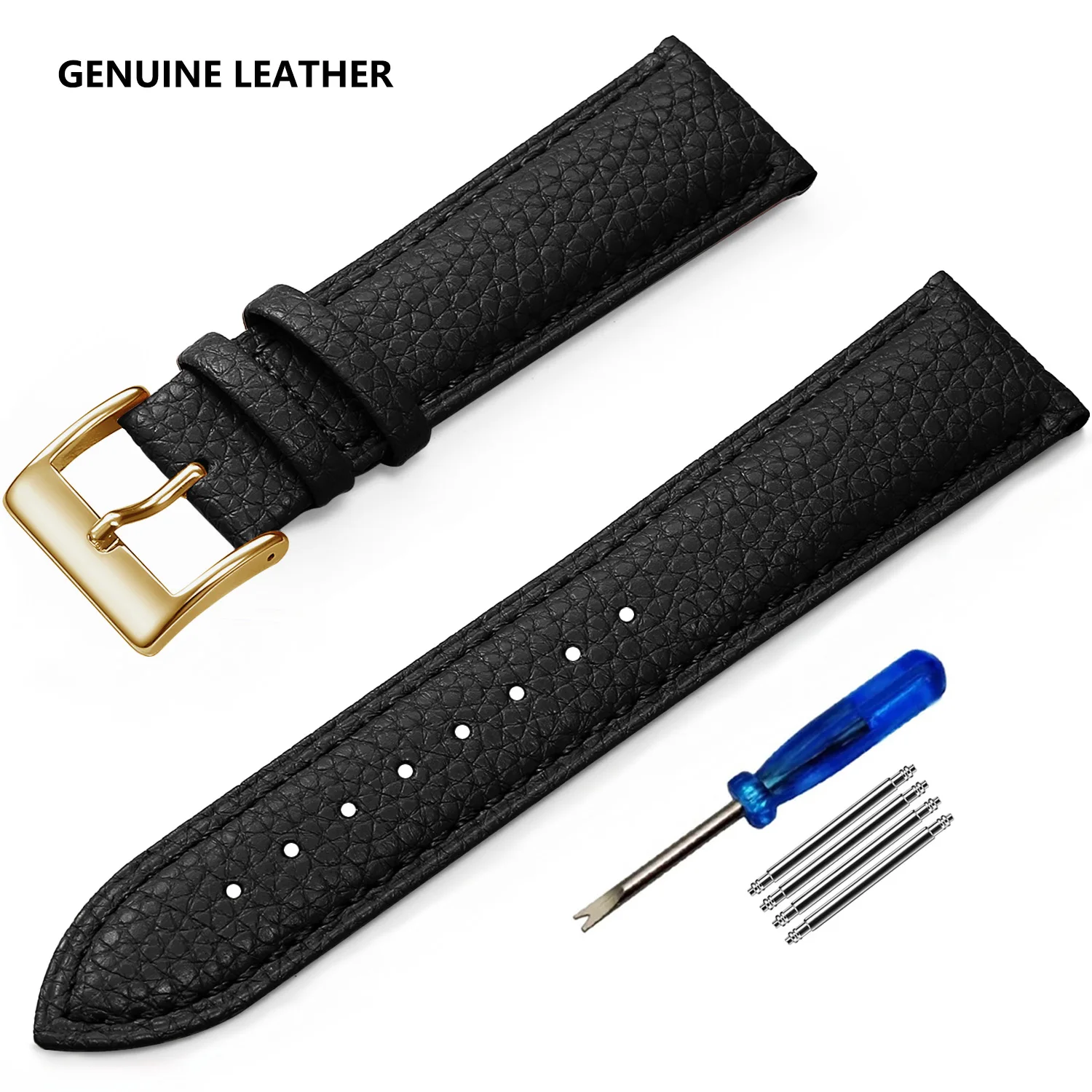 Genuine Leather Watch Band, Multiple Sizes