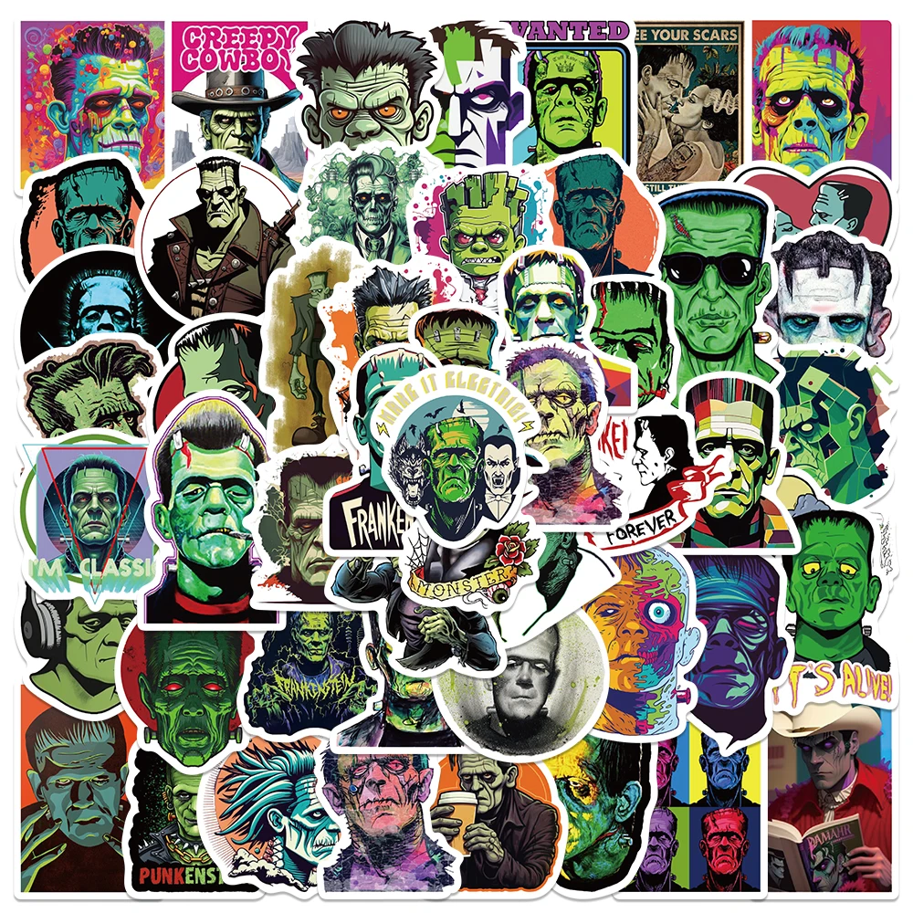 

52pcs Horrible Frankenstein's Monster Stickers Decals For Phone Laptop Suitcase Refrigerator Skateboard Waterproof Stickers