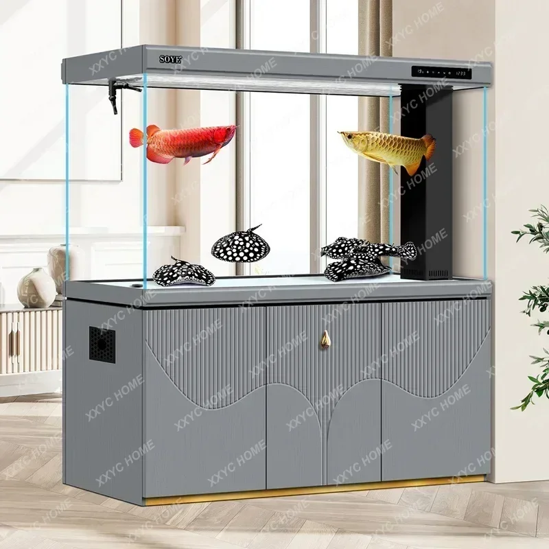 AAS1S Living Room Light Luxury 2024 New Household Bottom Filter Floor Partition Ultra-white Ecological Large Aquarium