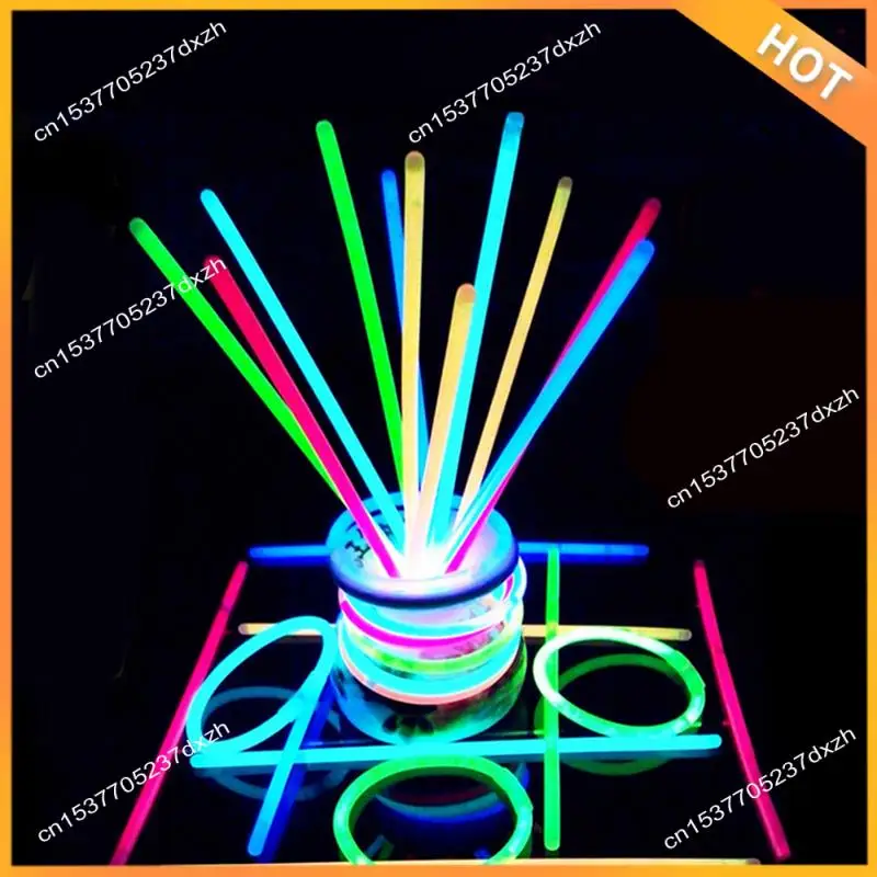 

A43M 100Piece Bracelets Necklaces Neon Bright Colorful Glow Stick For Wedding Party Glow Sticks