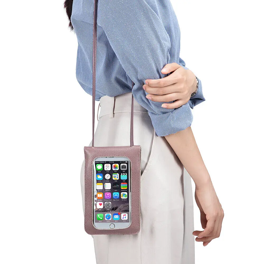 Women's Leather Clutch Bag Touch Screen Phone Bag Crossbody Bag Shoulder Bag Large Capacity Wallet Fashion Women's Handbag Gift