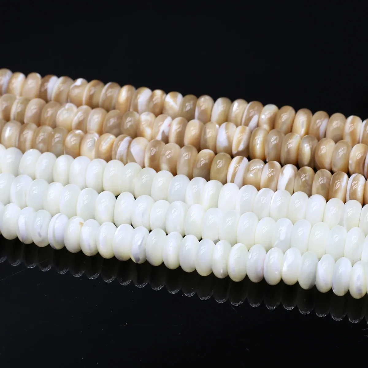 

5x10mm Big White Khaki Abacus Shell Natural Freshwater Bead Exquisite Jewelry Making DIY Necklace Bracelet Earrings Accessory