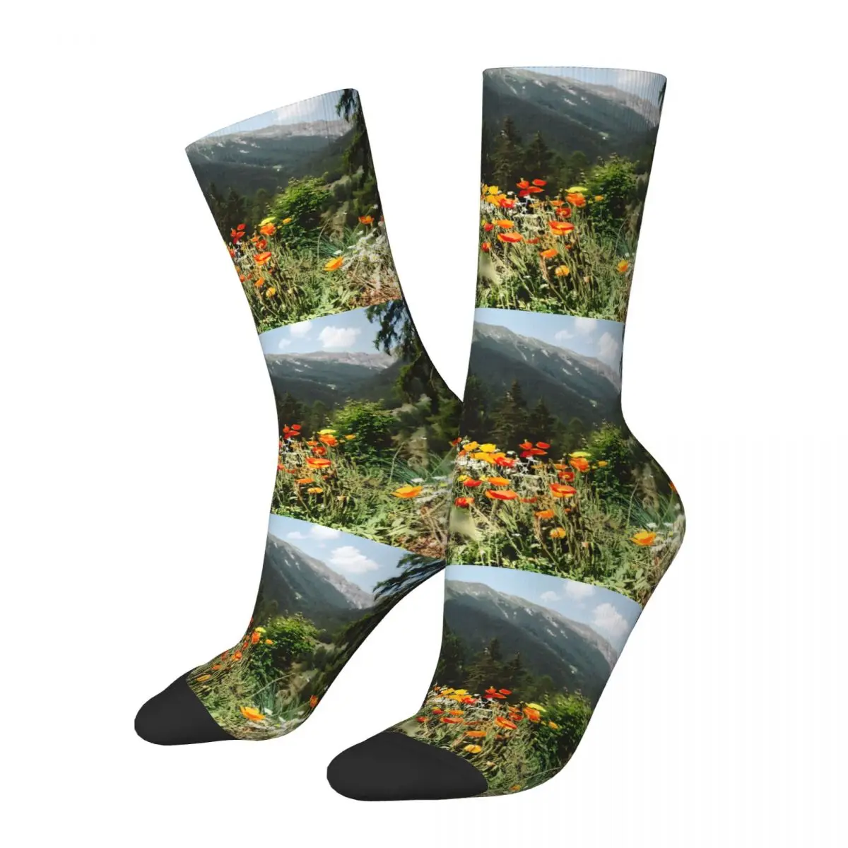 Mountain Garden Sock Printed Man Polyester