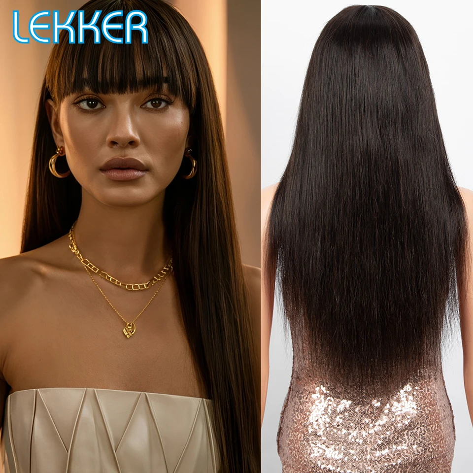 lekker-クリアランス-ロングストレート-100-人毛ウィッグ-前髪付き-女性用-ブラジル産レミーヘア-フルマシンメイド-デイリーウィッグ