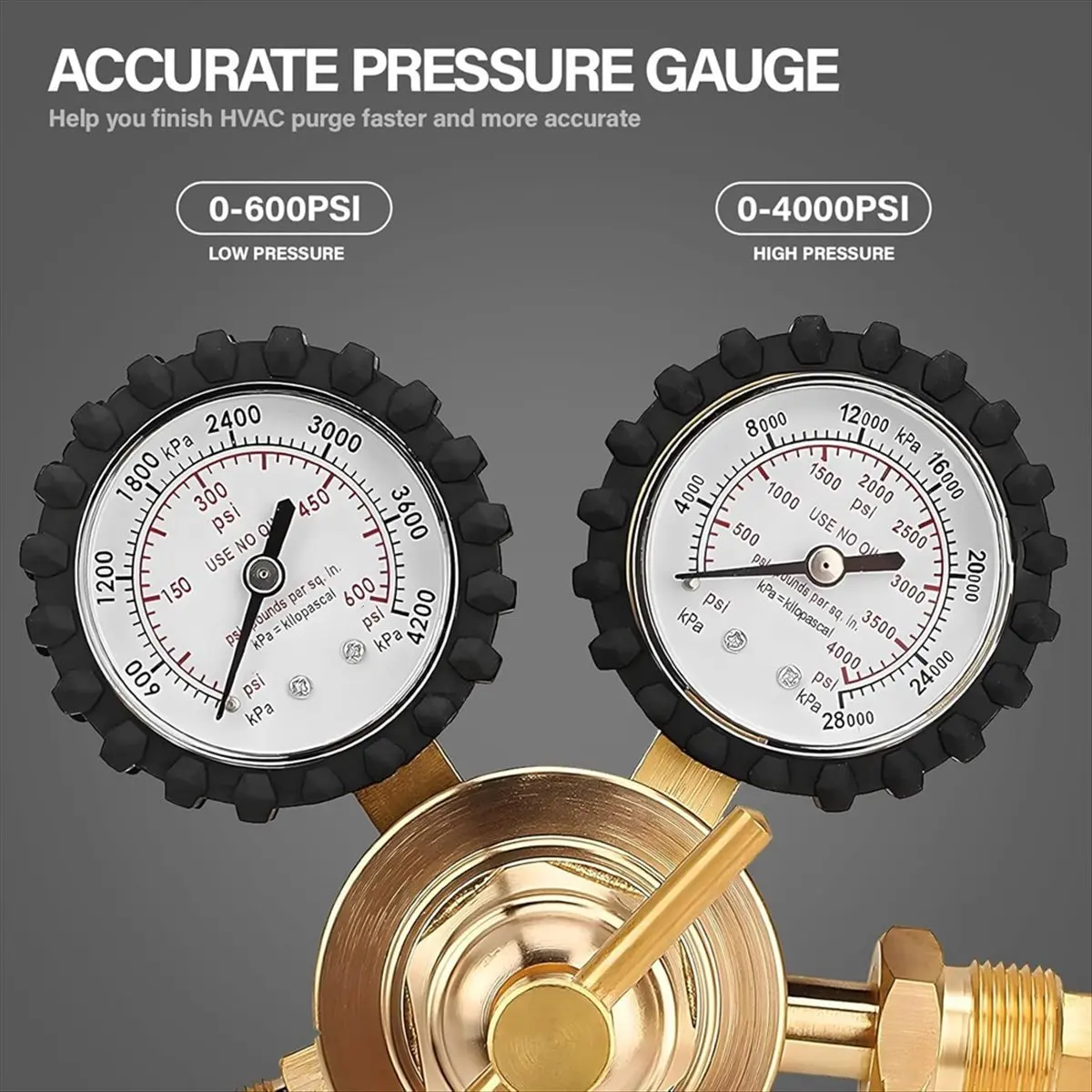 A89X Nitrogen Regulator with 0-600 PSI Delivery Pressure,Hose CGA580 Inlet Connection and 1/4In Male Flare Outlet Connection