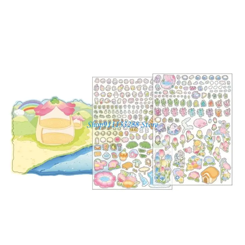 

G88D Cartoon Miniature Scene Sticker Fun миниатюрная наклейка для пейзажей для детей для взрослого для взрослых журнал