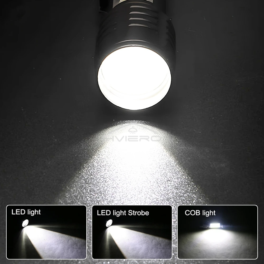 USB Rechargeable Zoom Mini Led Portable Flashlight Built Battery Waterproof XP-G Q5 High Power Camping Work Light Illumination