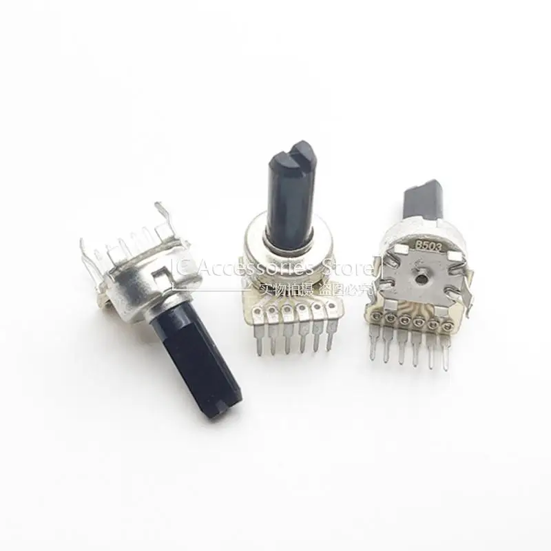 5PCS 1212 Type B503 Duplex B50K Audio Power Amplifier Volume Potentiometer 15MM Half Shaft Single Row 6 Pin