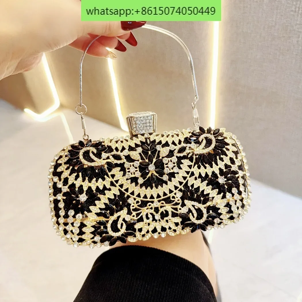 European and American niche handbags, crossbody evening bag, rhinestone hand-held single shoulder women's bag, banquet bag