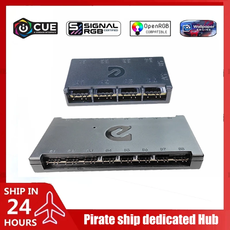 

Desktop Computer Lighting ASYNC RGB HUB, 5V ARGB 8 or 16 Ways Support SignalRGB/OpenRGB/DRGB-Link Software Control