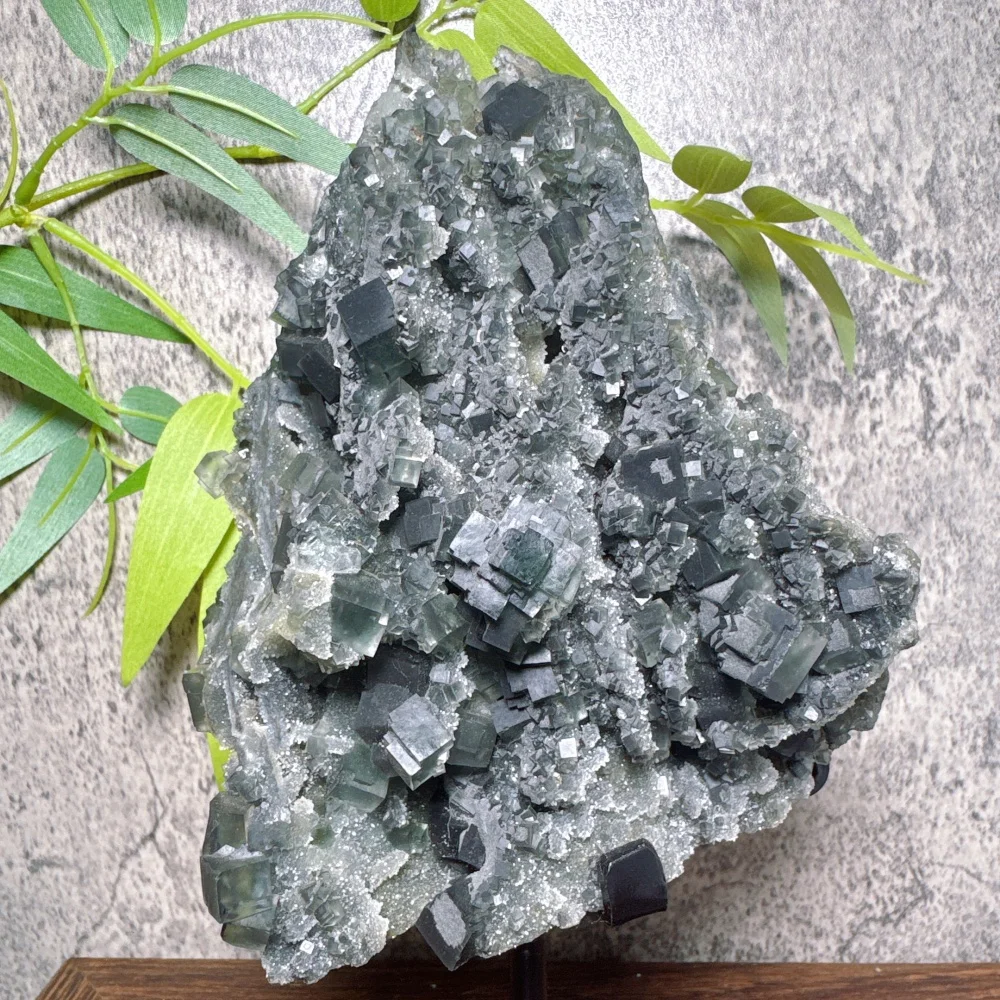 Natural Fujian Blue Fluorite Crystal Cluster Mineral Specimen Energy Feng Shui Home Decor Teaching Gift