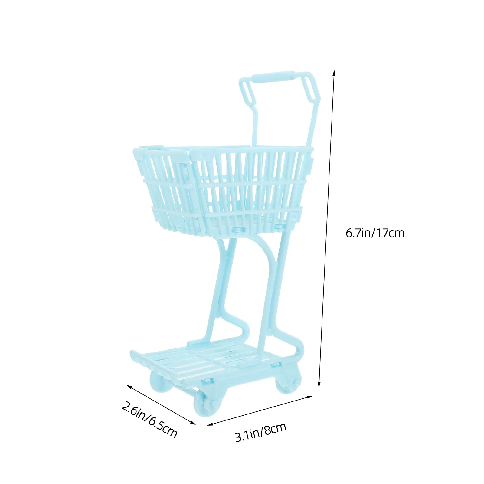 Hohopeti Mini-winkelwagentje Compacte kruidenierswinkelwagen Sky Plastic mand voor kinderwinkel Rollenspel Stand Cover