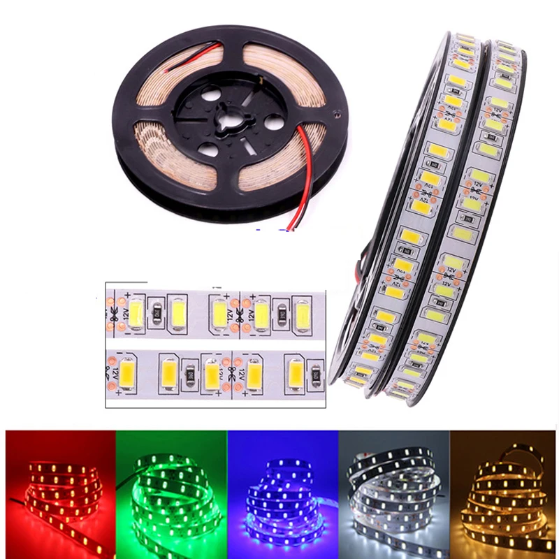 

5m Bright SMD5630 5730 LED Flexible Strip 120 leds/m 60 leds/m 3000K Natural White 4000K 4500k 6000K Soft Flexible Linear Tape