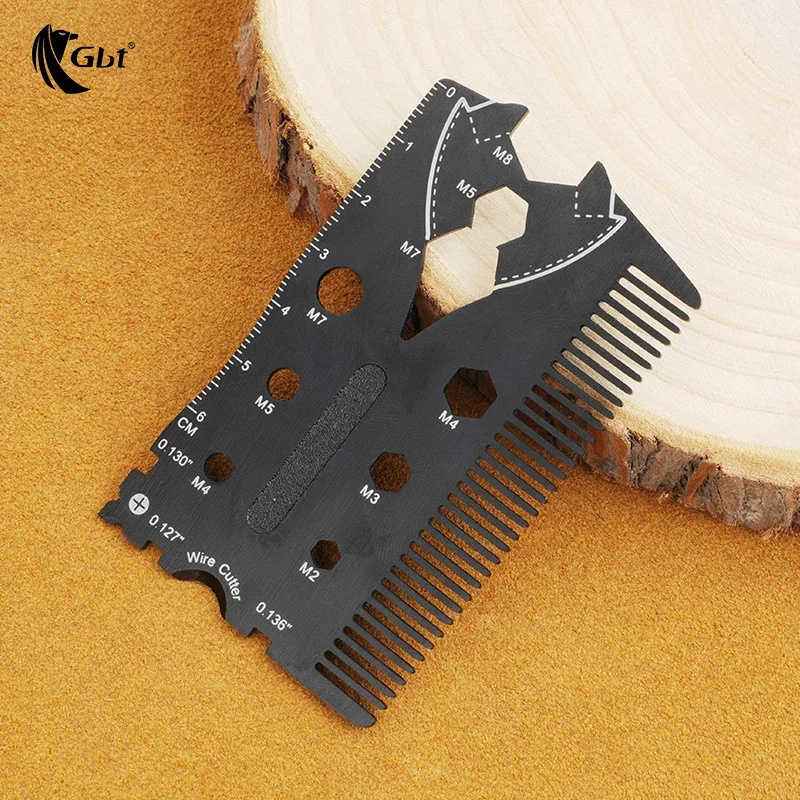 Stainless steel comb card, portable pocket, portable tool card, screwdriver, wrench, ruler, combination tool