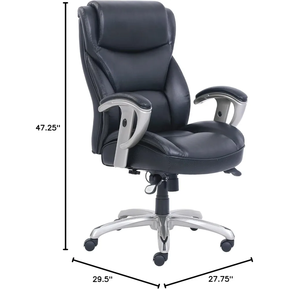 

Emerson Big and Tall Task Chair, Supports Up to 400 Lb, 19.5" to 22.5" Seat Height, Black Seat/Back, Silver Base