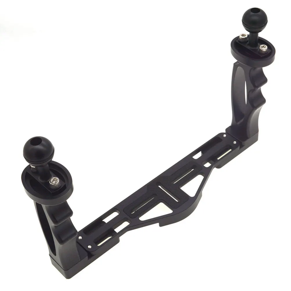 

Aluminum Alloy Underwater Camera Tray Stabilizer Rig Black Dual 1 4 Inch Thread Holder for Diving Video Strobe Light Mounting