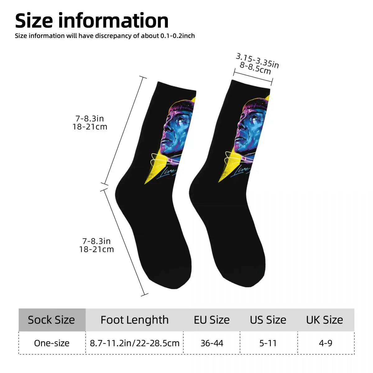 Happy Men's Socks Live Retro Starr Trrekk Street Style Novelty Crew Sock Gift Pattern Printed