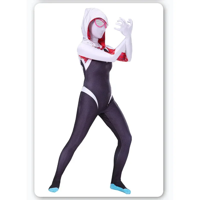 أزياء مينيسو جوين ستايسي التأثيرية سبايدرمان للنساء والفتيات بدلة قفز للبالغين بدلة خارقة من زنتاي لحفلات الهالوين # 1 #5