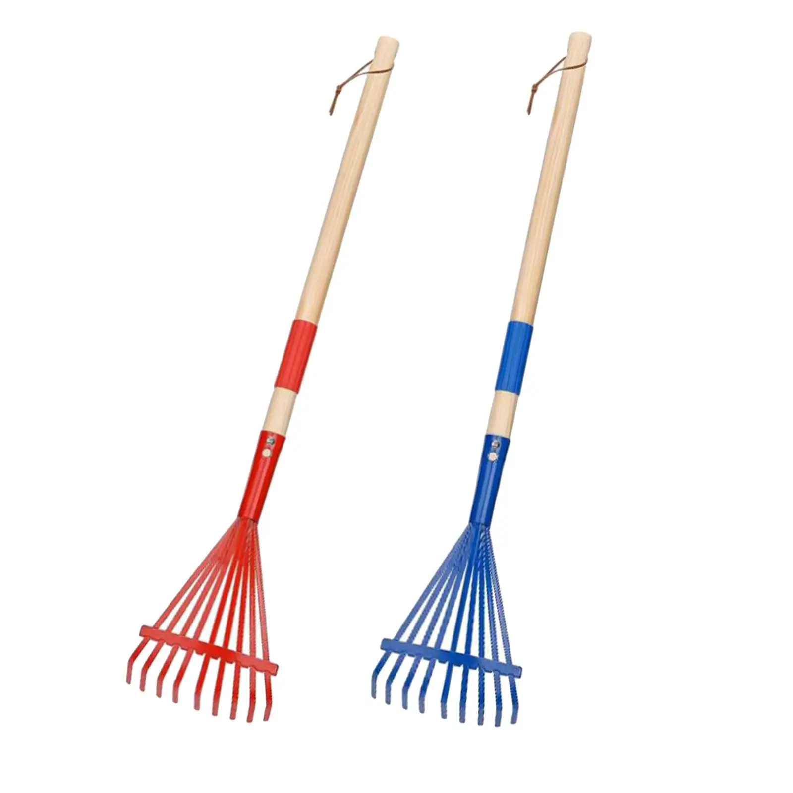 2 Pieces Leaf Rake Heavy Duty Ergonomic Leaves Rakes Garden Rake Raking Grass and Leaves Tool for Shrub Yard Flower Beds Lawns