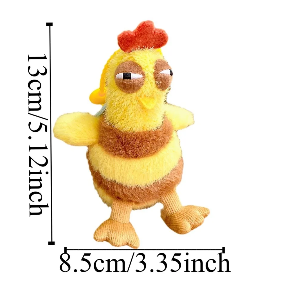 Cartoon Beeping Plush Chicken Keychain, Soft Key Ring, Sound Speak Up, Ovo-postura, Animal Key Holder, extrusão, presente de Natal