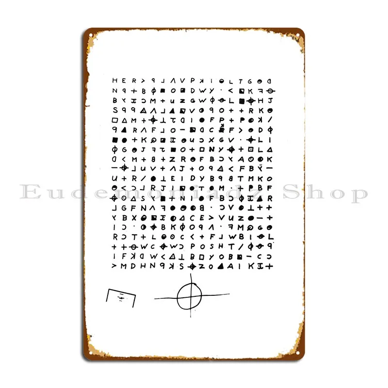 Zodiac Killer Cipher Metal Plaque Vintage Vintage Wall Decor Iron Wall Decor Tin Sign Poster