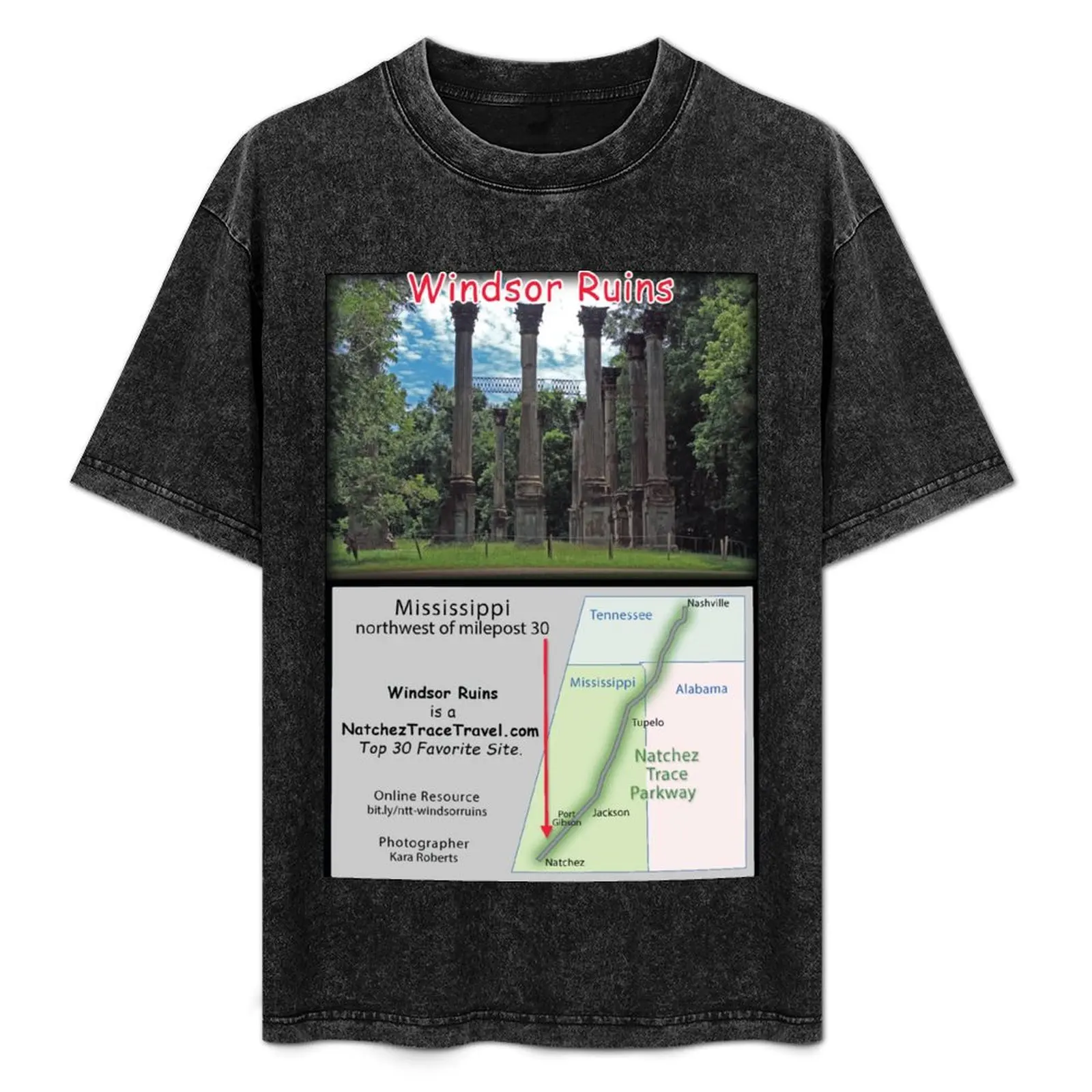 

Windsor Ruins on the Natchez Trace Parkway. T-Shirt Christmas Casual Short Sleeve Top