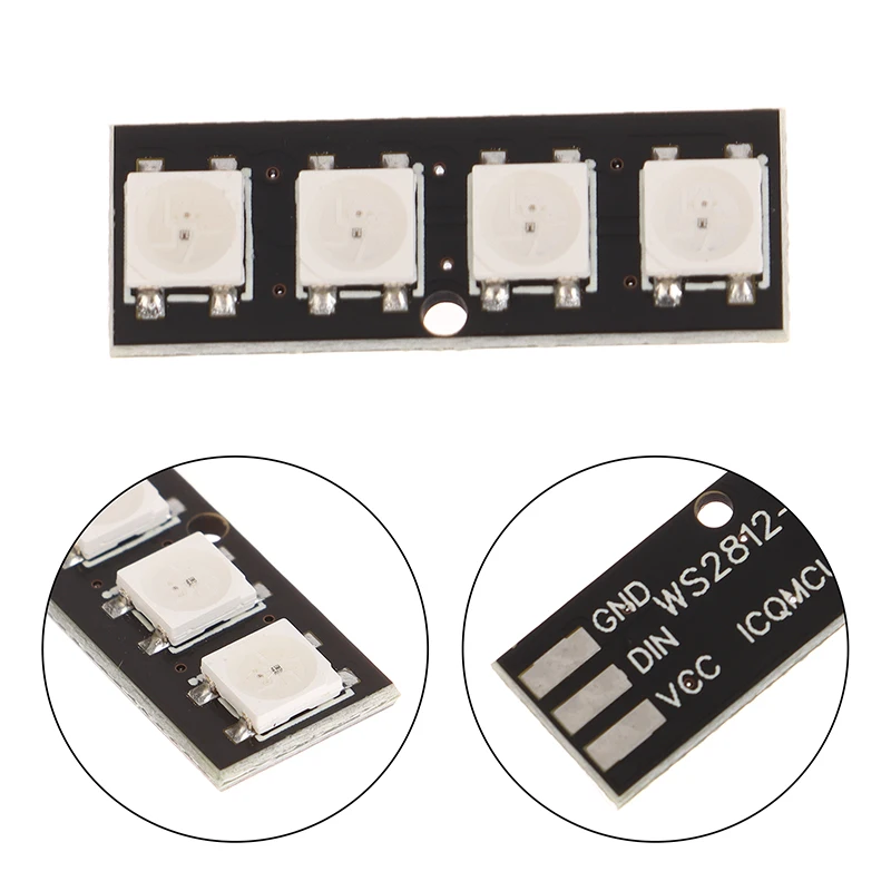 

1Pc Brand New 4 Bit WS2812 Light Bead Module Strip Light Bar Full-color Driving Slide Lamp Development Board Module SCM