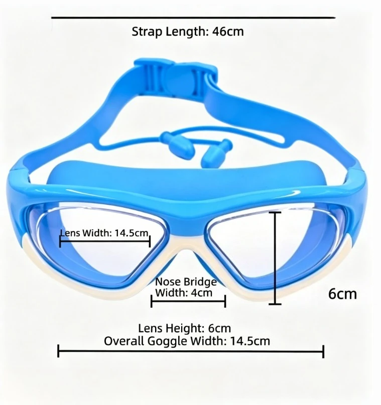Protective Goggles for Boys and Girls Learning To Swim Anti Fog Large Frame Comfortable Silicone for Pool Beach Training view 6