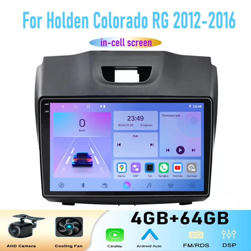 

9'' For Holden Colorado RG 2012-2016 4+64GB Car Radio Stereo Wireless Apple Carplay Android 15 Auto GPS Camera Google Map WIFI
