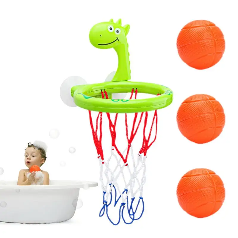 

Bathroom Basketball Hoop 4pcs Fun Basketball Hoop & Balls Set Fun And Interactive Kids Toys Cartoon Ball Toys For Bathroom