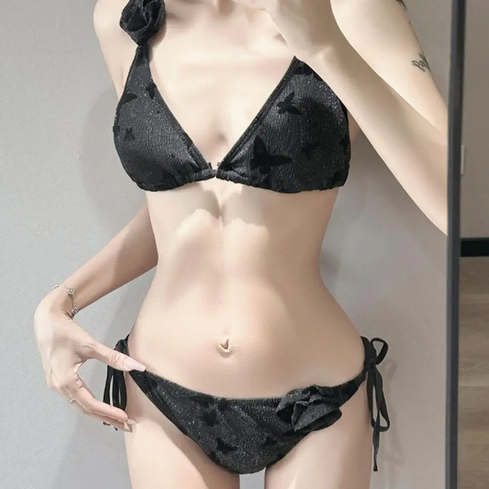 

Ladies Bikini Beach Swimsuit Brand New Condition Butterfly Pattern Polyester Spandex Blend Regular Clothing Length Pool Party