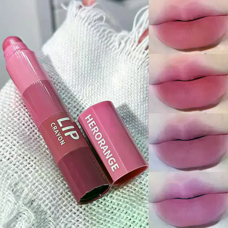 4 In 1 Matte Lipstick Crayon Kit Combo Purple Lip Tint Velvet Sexy Moisturizing Lipstick Pen Waterproof Lasting Lip Makeup
