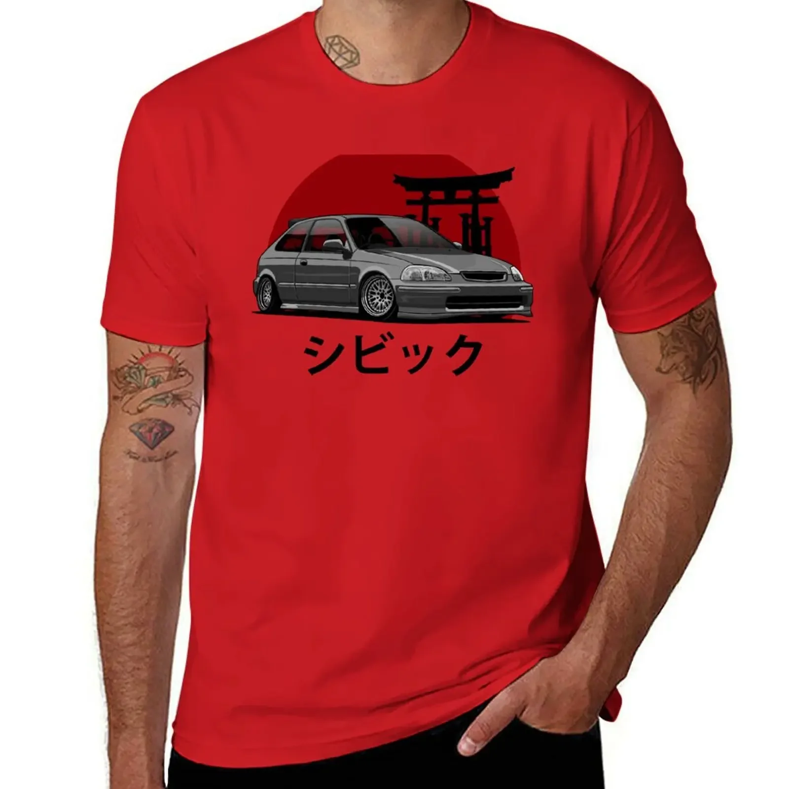 cute tops new edition vintage clothes mens t shirts Civic EK (black) Shirt vintage Summe clothes sweat men clothings streetwear