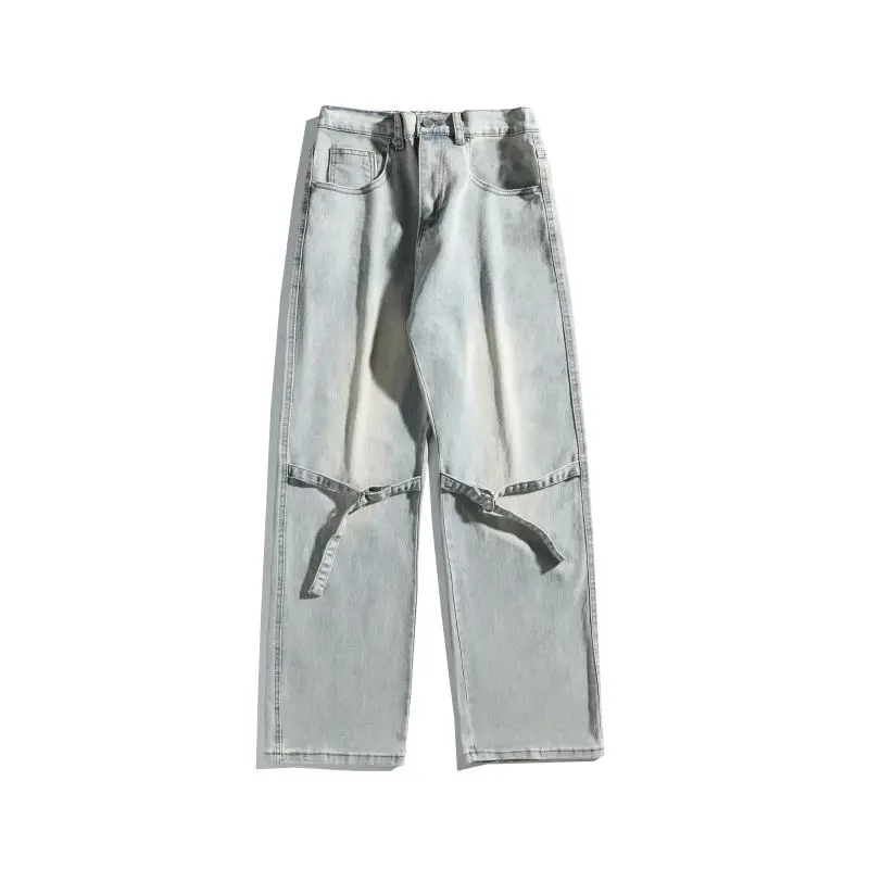 Herenjeans Rechte pijpen Losse nieuwe stijl Straat Eenvoudige vier seizoenenbroek Heren High Street Casual Veelzijdige broek met rechte pijpen