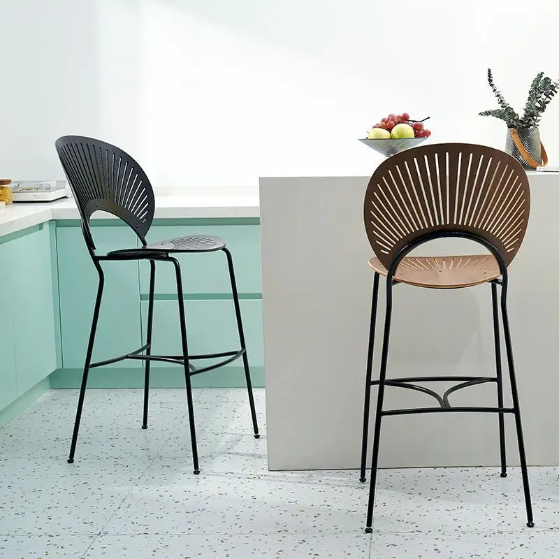 &c Supplier Nordic Bar Chair Outdoor High Stool High Back Bar Chair Casual Shell