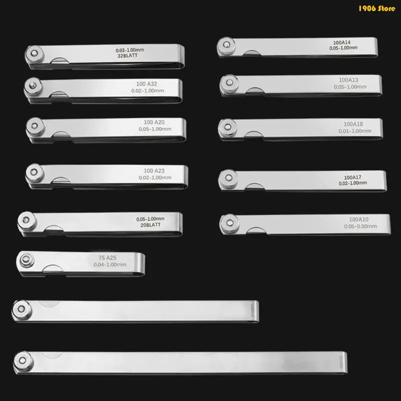 U1JB Stainless Steel Feelers Gauges Standard Offset Valves Thickness Gauges Tool for Measuring Gaps Width Thickness Woodworking