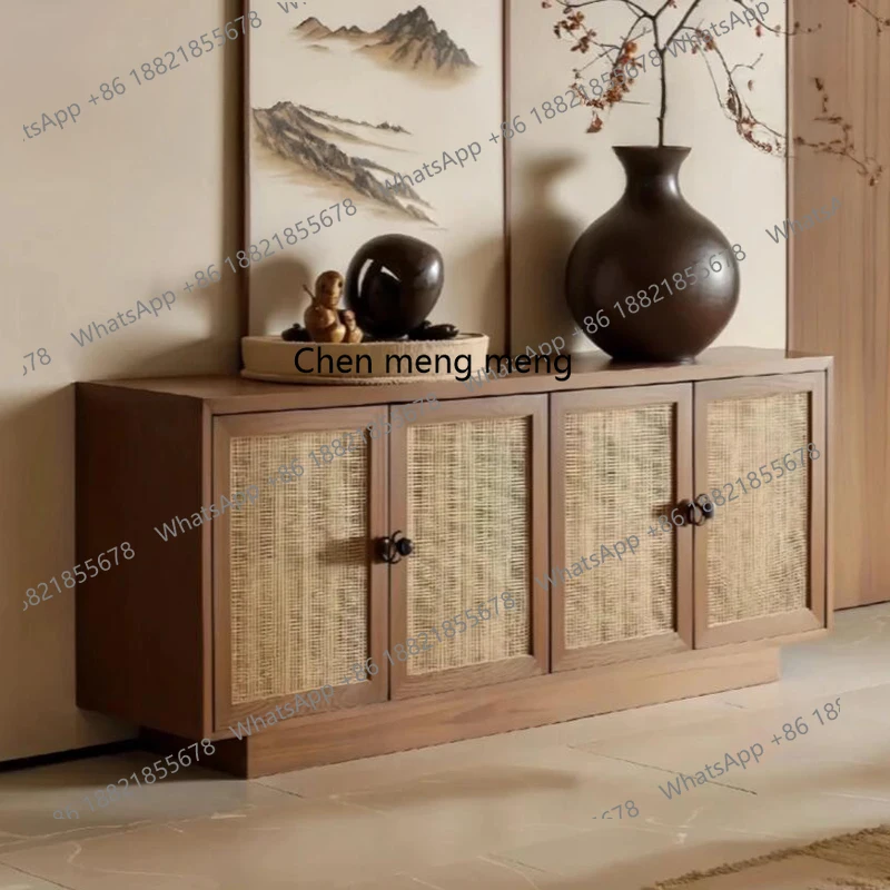 

Song-style solid wood dining side cabinet is simple and medieval, shoe cabinet, living room against the wall, entrance hall