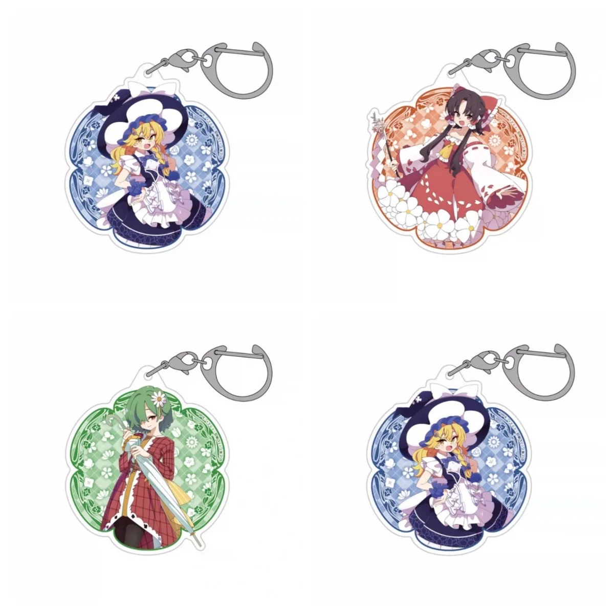 Anime Touhou Project Summer Festival Attire Reimu Hakurei Acrylic Pendant Keychains Bag Decorations Festivals Gifts