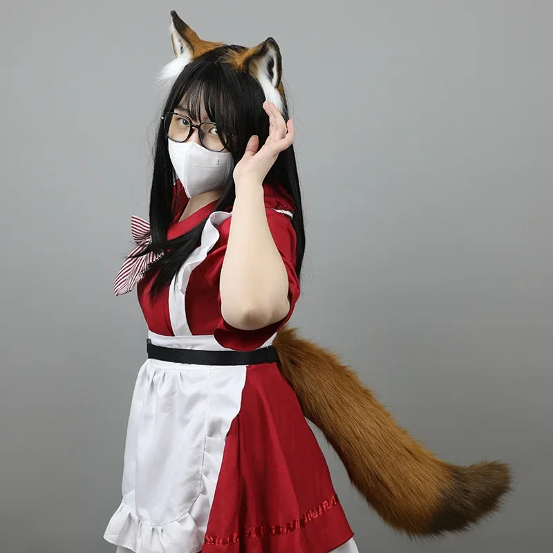 Fox Cosplay Ear Headwear Anime Movie Nick Animal Plush Tail Comic-con Stage Performance Set Man Woman Party Costume Accessories