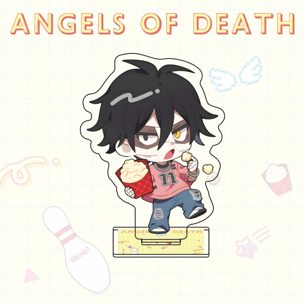 New Angels of Death Leisure Sport Series Acrylic Stand Figure Zack Rachel Eddie 10cm Q Version Anime Desktop Ornament Keychain